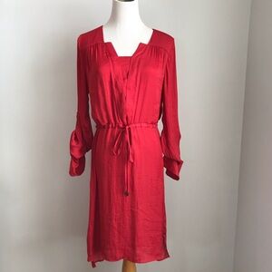 SIMPLY VERA VERA WANG Coral red tunic dress .